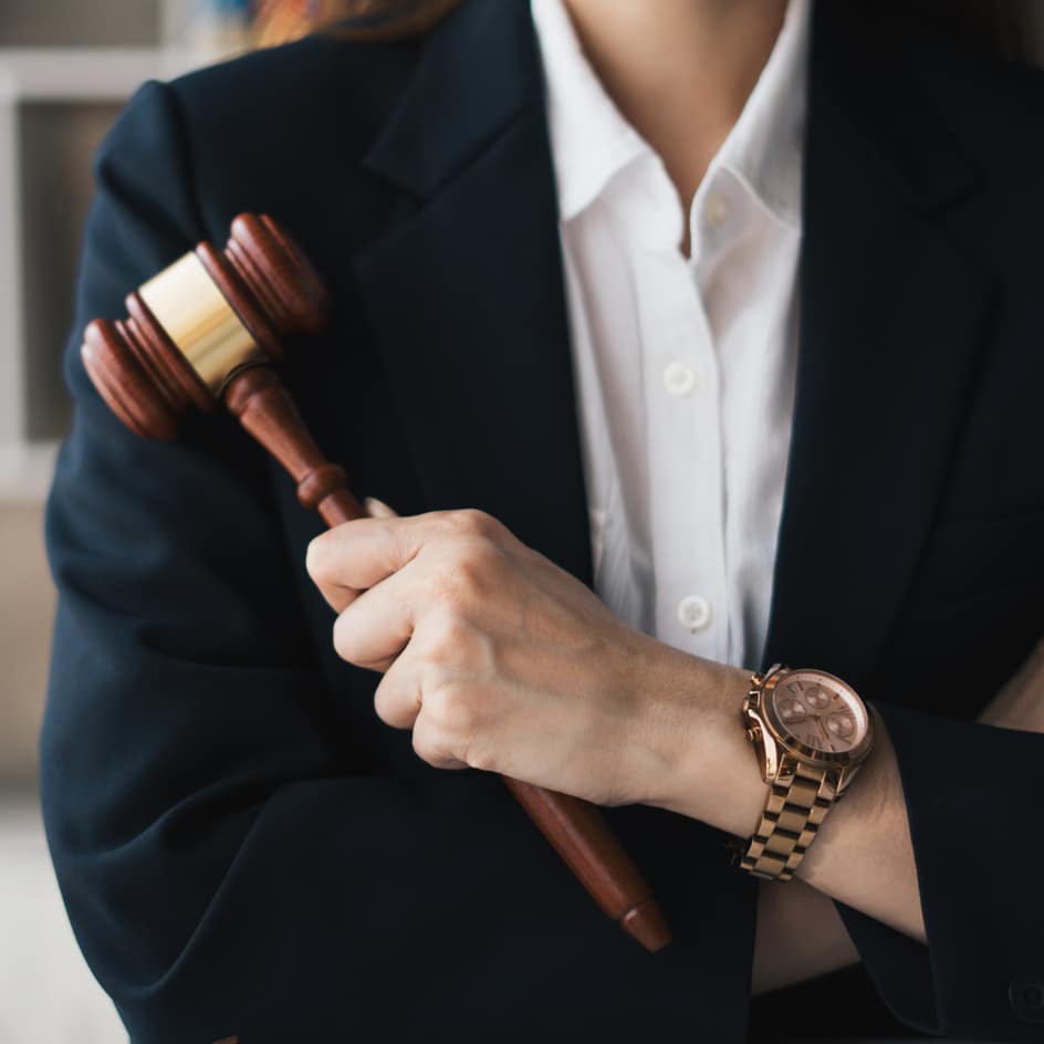 Lawyer holding gavel